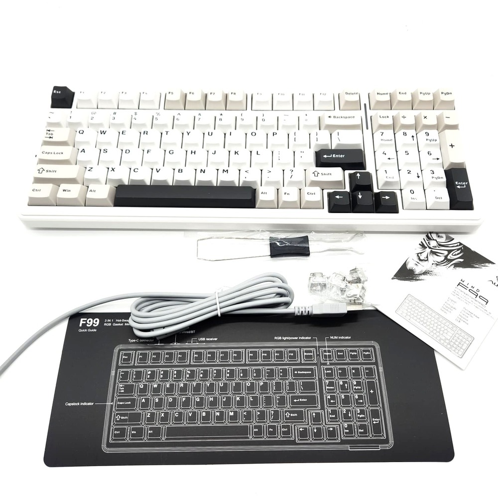 AULA F99 Wireless Mechanical Keyboard Tri-Mode BT 2.4G Hot-Swap RGB Black - Picture 2 of 9